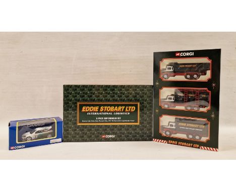 Three Boxed Corgi diecast models to include TY99158 Eddie Stobart Ltd International Logistics 5 piece Superhauler set Contain