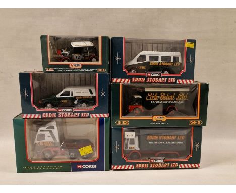 Six boxed Corgi Eddie Stobart diecast models to include Limited Edition 1:50 scale CC12405 Volvo FH Tractor, Classics 19306 B