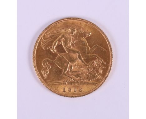 A gold half sovereign, dated 1913