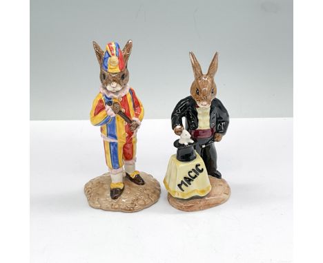 Glossy porcelain duo, includes: Mr. Punch Bunnykins DB234 a limited edition numbered 416 of 2500 from the Punch and Judy Coll