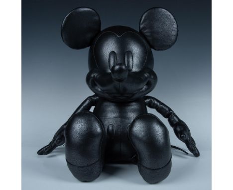 This is one cool Mickey Mouse. He is a black embossed leather that has a gray sheen to it. The workmanship is beautiful with 