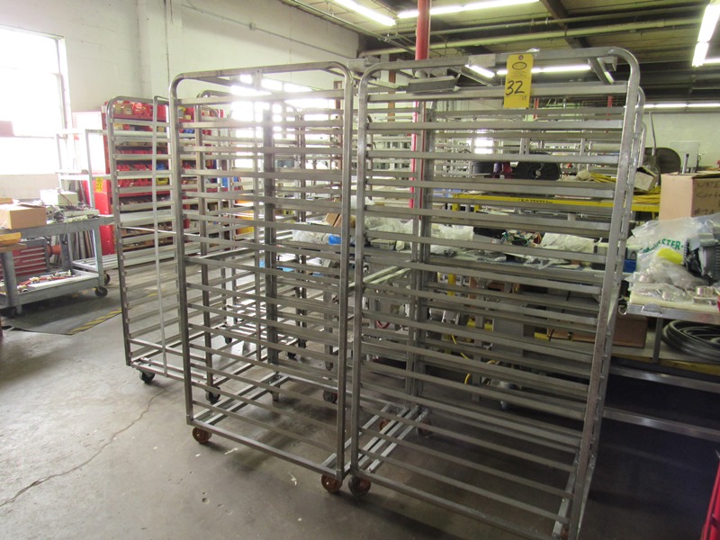 Stainless Steel Bakers Racks, 37" L X 26" W, 15 shelves, 4" spacing, u