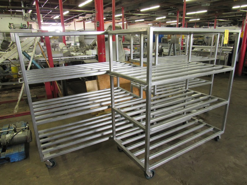 Stainless Steel Portable Racks, 30" W X 5' L X 66" T, 3shelf, 18