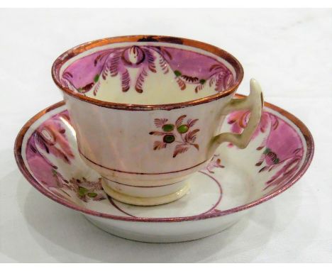 Two 19th century cabinet cups and saucers, a tea bowl and saucer