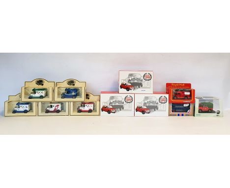 Assorted model cars and other vehicles to include a Cararama 1:50 scale Volvo digger, vintage fire engine, etc and various Ai