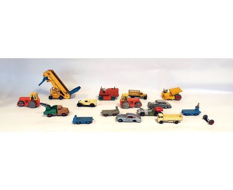 Small quantity of playworn Dinky toys (no boxes), including Dinky Supertoys 964 elevator loader and others (14 and some parts