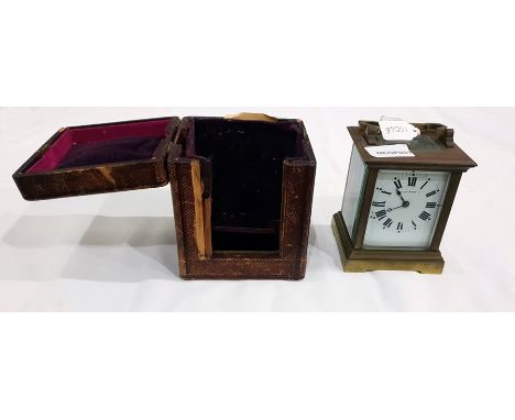 Early 20th century Mappin and Webb striking carriage clock with case