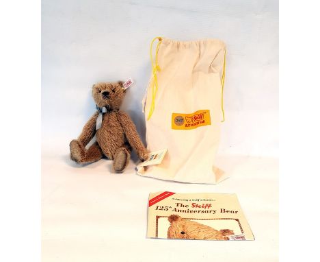 Steiff blonde bear to celebrate the 125th anniversary of Steiff, limited edition with original bag and another Steiff bear in