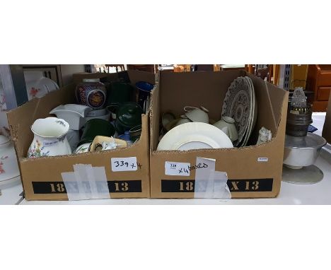 Quantity of assorted ceramics and glassware including Art Nouveau style figure of a dancing girl, and another, white ceramic 