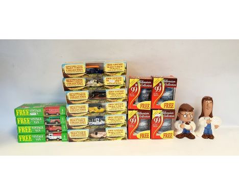 Collection of Typhoo and Tetley tea memorabilia to include Tetley GB by Wade money box, figurines, collection of Coop 99 tea 