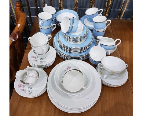 Marks and Spencer's&nbsp;Platinum Arabesque&nbsp;part tea and dinner service, Royal Doulton Pillar Rose part dinner service, 
