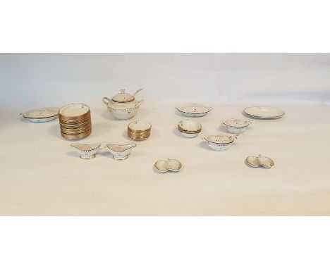 Enamelled metal children's/doll's tea and dinner service with soup tureen 