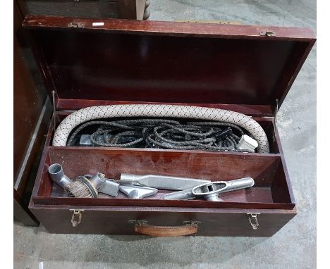 Vintage Electrolux boxed vacuum cleaner bearing the label 'Electrolux Limited, 153-155 Regents Street, London, W1' and a bras