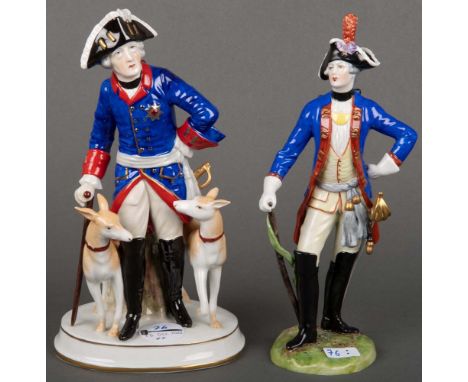 Alter Fritz bzw. Preußischer Soldat. Älteste Volkstedt / Sitzendorf 20. Jh. Porzellan, bunt bemalt, am Boden gemarkt, H=24 cm