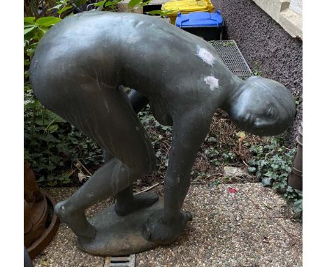 Gregor Kruk (1911-1986). „Am Brunnen“. Bronze, am Sockel sign., mit Original- Rechnung von Kunst und Antiquitäten, München, 1