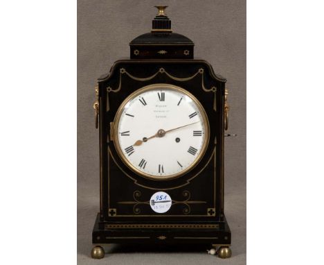 Bracket Clock. London, Wigmore Street, Charles Haley (1762-1823). Ebonisiertes Gehäuse mit Messingeinlagen und Emaillezifferb