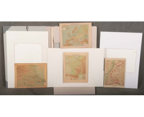 Mappe mit Drucken aus dem 20. Jh. Baden, Europe Physique, France Physique, Bassin de Loire, je 34 x 22 cm. 