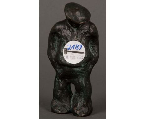 Werner Lichtner-Aix (1939-1987). Stehender Mann, den Kopf seitlich nach unten geneigt. Bronze, verso am Sockel sign., H=15 cm