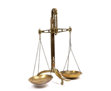 Set of brass balance scales  by W &amp; T Averyll, Birmingham, patent number 24 269-06 