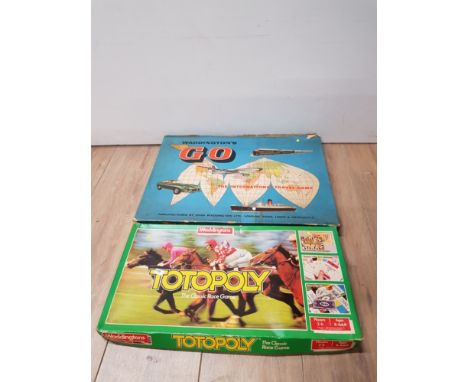 2 BOXED VINTAGE WADDINGTONS BOARD GAMES INC TOTOPOLY AND THE INTERNATIONAL TRAVEL GAME