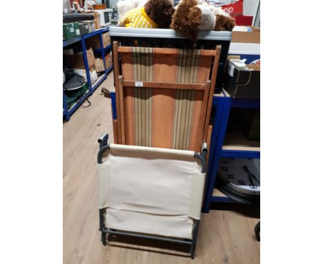 1 VINTAGE FOLDING GARDEN CHAIR AND 1 OTHER
