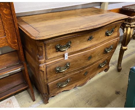 An 18th century Dutch serpentine walnut commode, width 117cm, depth 63cm, height 81cm