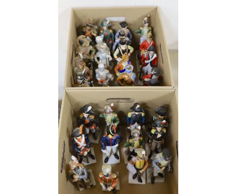 A collection of ceramic military soldiers