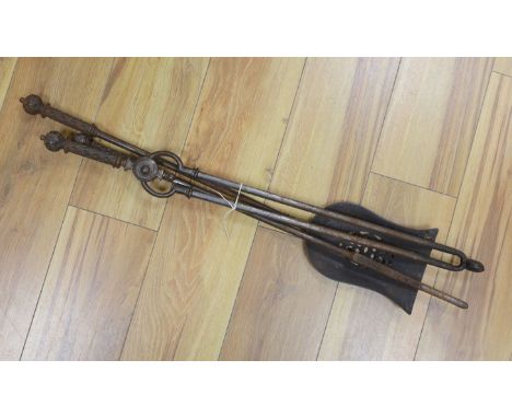 Set of Georgian steel fire tools.
