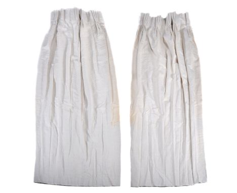  Two pairs of Colefax  &  Fowler 'Linen Weave' pattern curtains,   modern, lined and interlined, 200cm drop;   and two pairs 