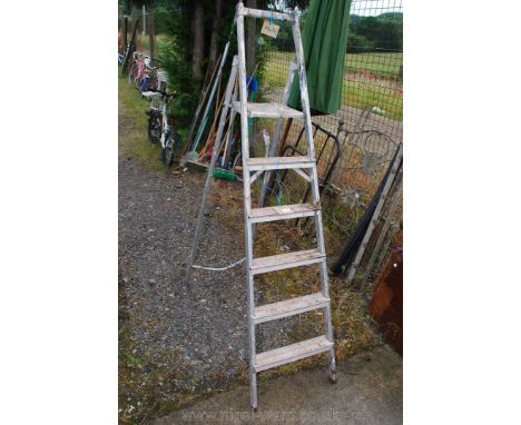 Five rung aluminium ladder