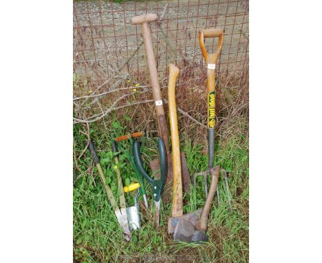Garden fork, axes, spade, shears etc.