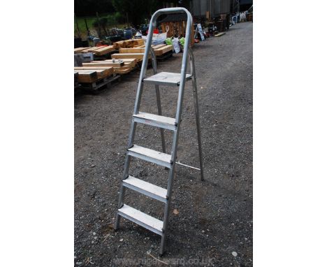 Aluminium four rung step ladder.
