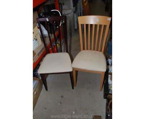 Two stick back dining chairs