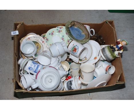 Quantity of cups, saucers, figure etc.