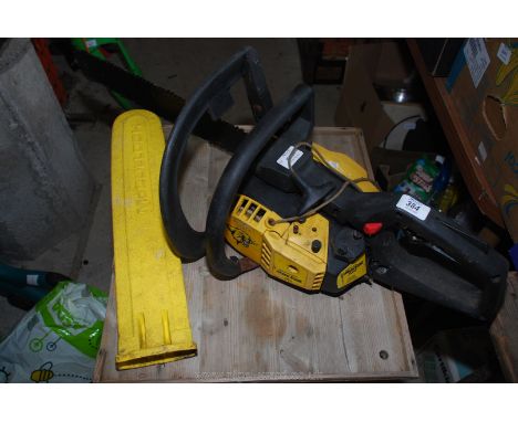 A McCulloch MacCat 330 being 38cc chainsaw and guard, a/f.