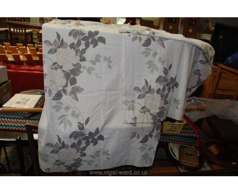 A pair of lined Laura Ashley curtains, 64" wide x 91" drop.