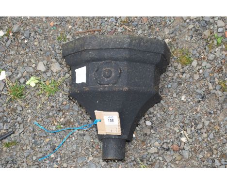 Cast rainwater hopper, 10'' wide.