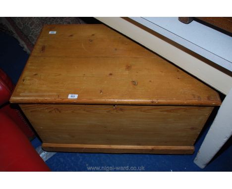 Pine trunk on wheels 34'' x 21'' x 22''.