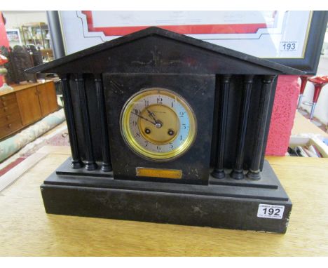 Slate mantle clock by Mappin & Webb