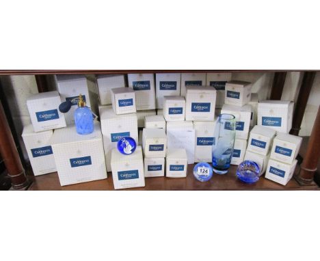 Shelf of boxed Caithness glass - 38 pieces