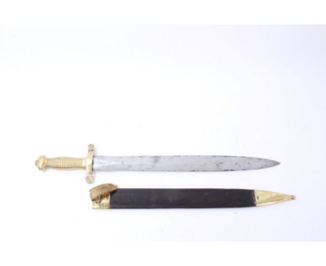 19th Century French 1831 Pattern 'Gladius' Short Sword, with ribbed brass hilt and steel blade, marked Chatellerault 1833, in
