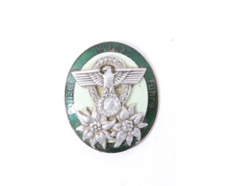 Nazi Alpine Police enamel Badge with narrow pin backing (De-Nazified)