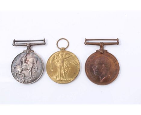 First World War Medal Trio comprising War and Victory named to 376660 BMBR. W.R. Harris. R.A. together with Territorial Force