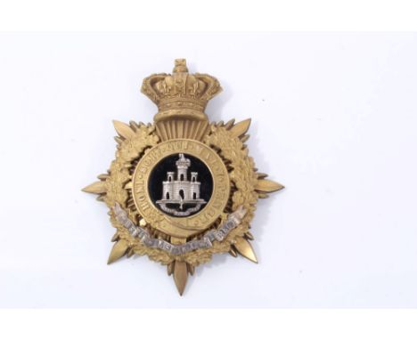 Victorian bi-metal Essex Regiment Officers' Helmet plate