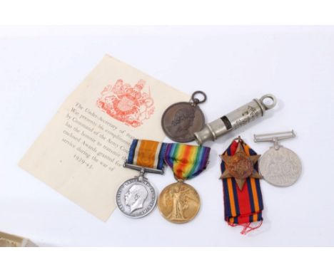 First World War Pair comprising War and Victory medals named to 36591 SJT. C. Lee. E. Lan. R. (Mounted on bar), Second World 
