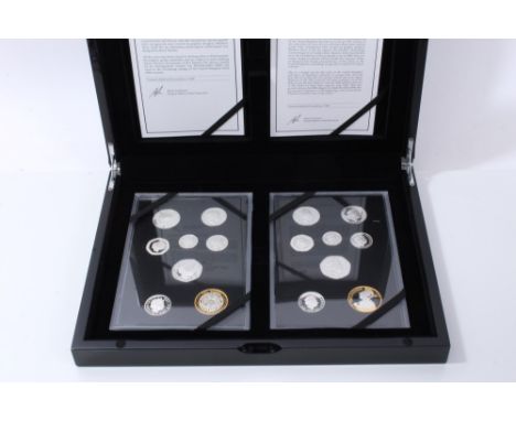 G.B. The Royal Mint Fourth &amp; Fifth Definitive Coinage Portrait Silver Proof Collection 2015 (N.B. contains two eight coin