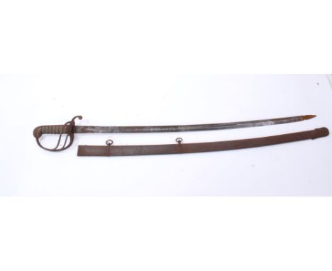 Victorian 1821 pattern Honourable Horse Artillery Company officers’ sword with etched blade and scabbard and French Light Cav