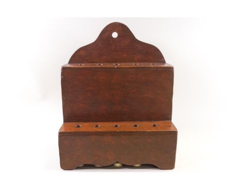 A 19th century stained pine pipe rack, 37.5cm high x 31cm wide