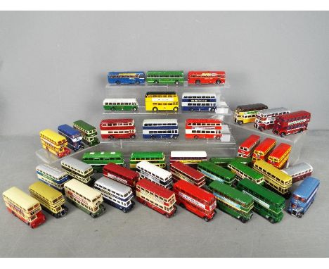 EFE - An armada of 40 unboxed 1:76 scale diecast EFE double deck and single deck model buses. Lot includes #11110 Leyland RTL