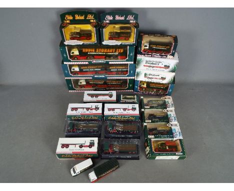 Corgi, Atlas Editions, Lledo - A fleet of 20 mainly boxed diecast 'Eddie Stobart' model trucks.  predominately 1:76 scale. Lo